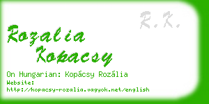 rozalia kopacsy business card