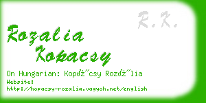 rozalia kopacsy business card